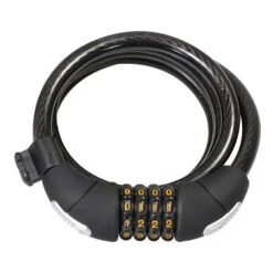 Serfas 6m X 12mm Coiled Combination Cable Lock W/Bracket